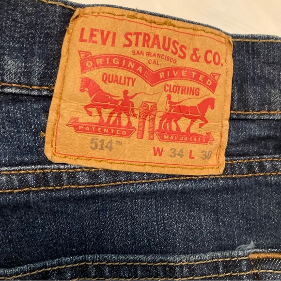 Vintage Levi’s Mens 514 Jeans 34 X 30 Straight Leg Medium Wash - Picture 6 of 10